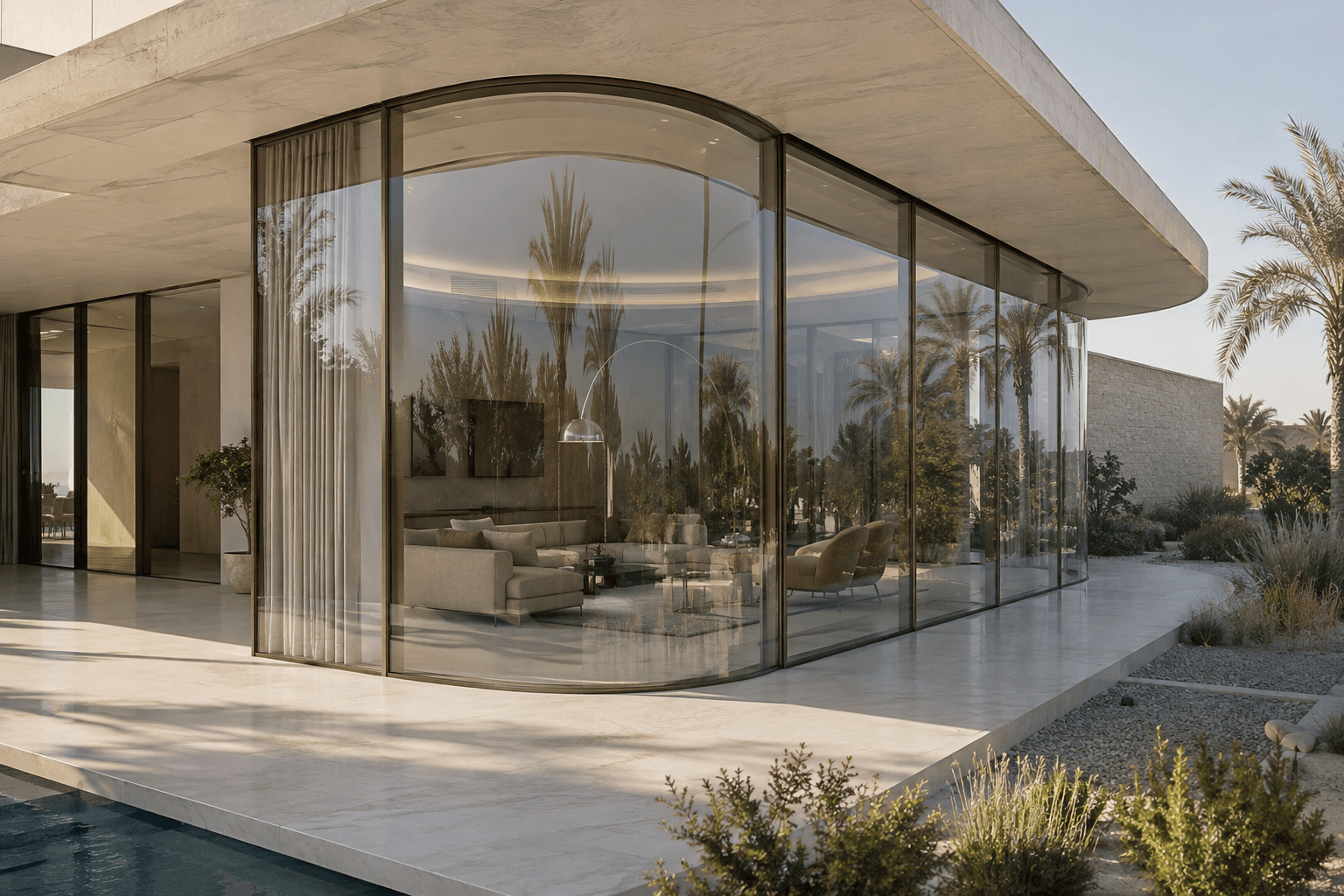 Curved Glass Applications in Riyadh